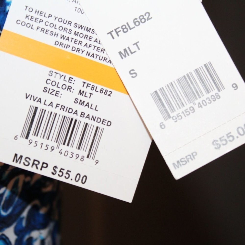 NWT $55 24th & Ocean Viva La Frida Printed Tankini Swimsuit Top Small Medium - Picture 9 of 11